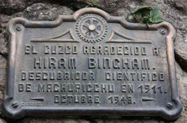 Hiram Bingham Gedenktafel