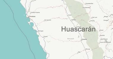 Karte Anreise Huascaran Peru