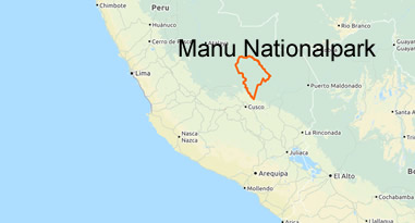 Karte Manu Nationalpark Madre de Dios