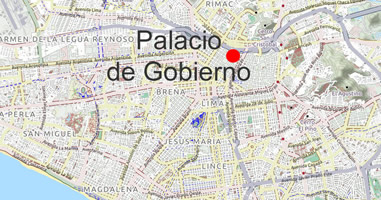 Karte Anreise Palacio de Gobierno