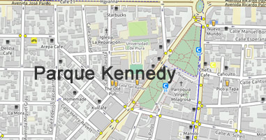 Karte Anreise Parque Kennedy Miraflores