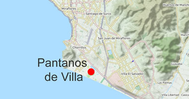 Karte Pantanos de Villa Chorrillos