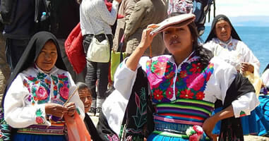 Einwohner Amantani Titicaca See