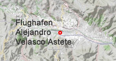 Karte Flughafen Alejandro Velasco Astete Cusco