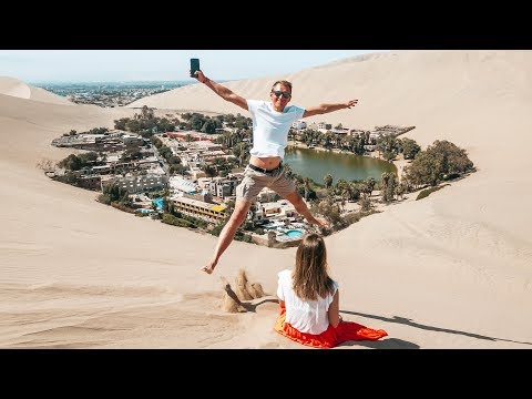 Huacachina Wüsten Oase in Peru • Sandboarding, Buggy Tour &amp; Lagune auf Weltreise | VLOG 449