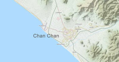 Karte Anreise Chan Chan in Peru