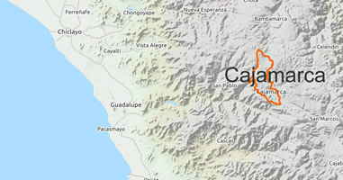 Karte Anreise Cajamarca Peru