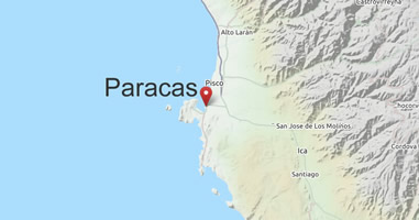 Karte Anreise Paracas Peru