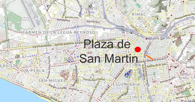 Karte Anreise Plaza de San Martin