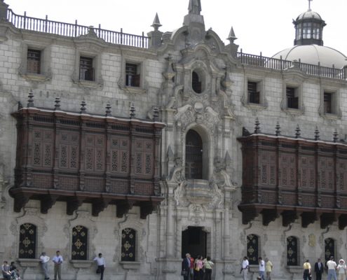 Der Palast des Erzbischofs in Lima