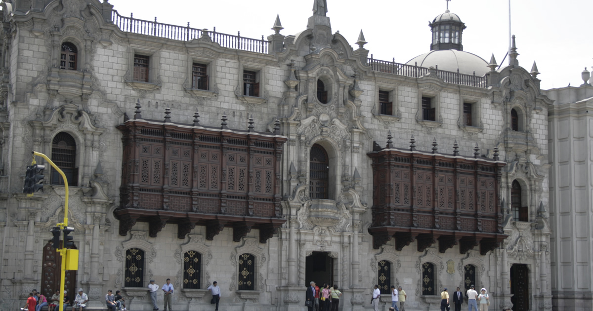 Der Palast des Erzbischofs in Lima