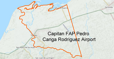 Karte Capitan FAP Pedro Canga Rodriguez Airport