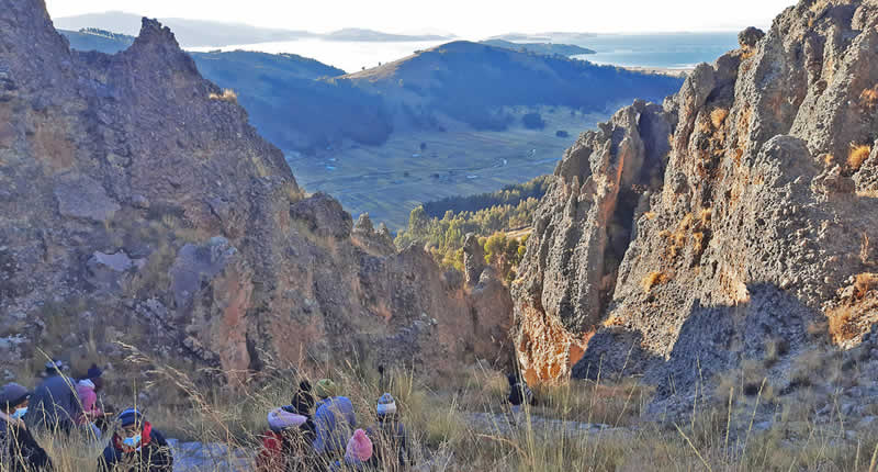akje Pucara am Cerro Putuputuni Awicha im Distrikt Ollaraya