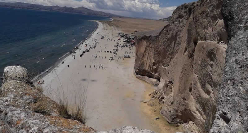 Playa Chatuma am Südufer des Titicacasees nahe Pomata und Yunguyo